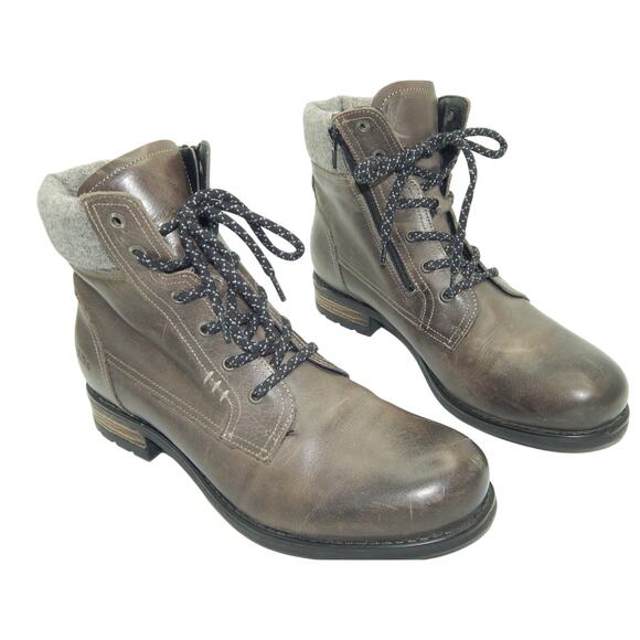 Taos Cutie Ankle Boot, Wool Collar, Lace-up Inner Zipper, US Size 9.5-10 EUC - Picture 1 of 9